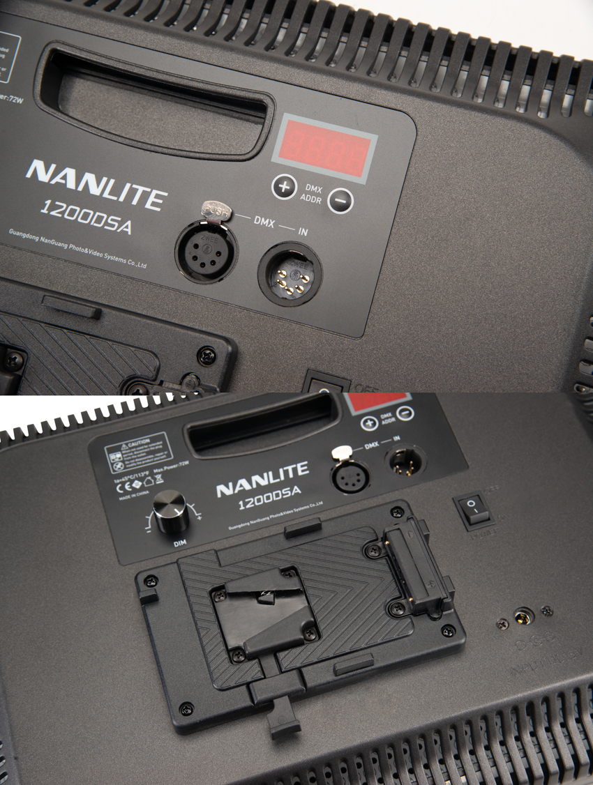 NANLITE Tageslicht LED Panel 1200DSA mit DMX, Digital-Display und V-Mount Akku Adapter