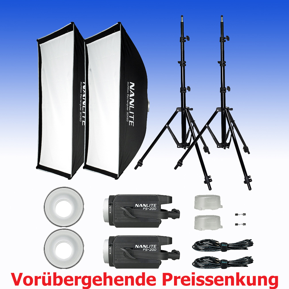 NANLITE Beleuchtungsset FS200 Dual-Kit LED (NL-FS200-2K) - SALE-Schnäppchen